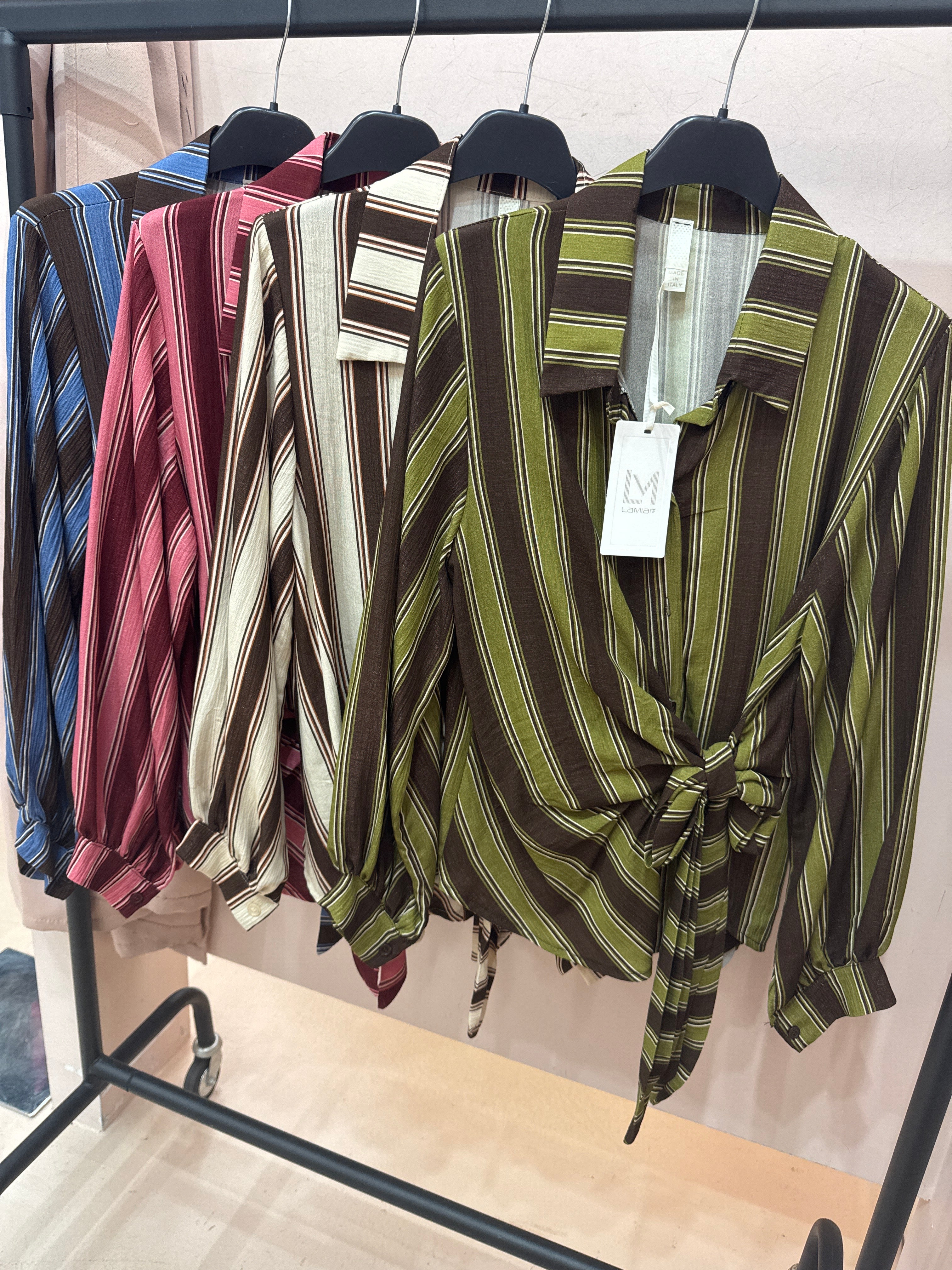 Camicia a righe con Lurex