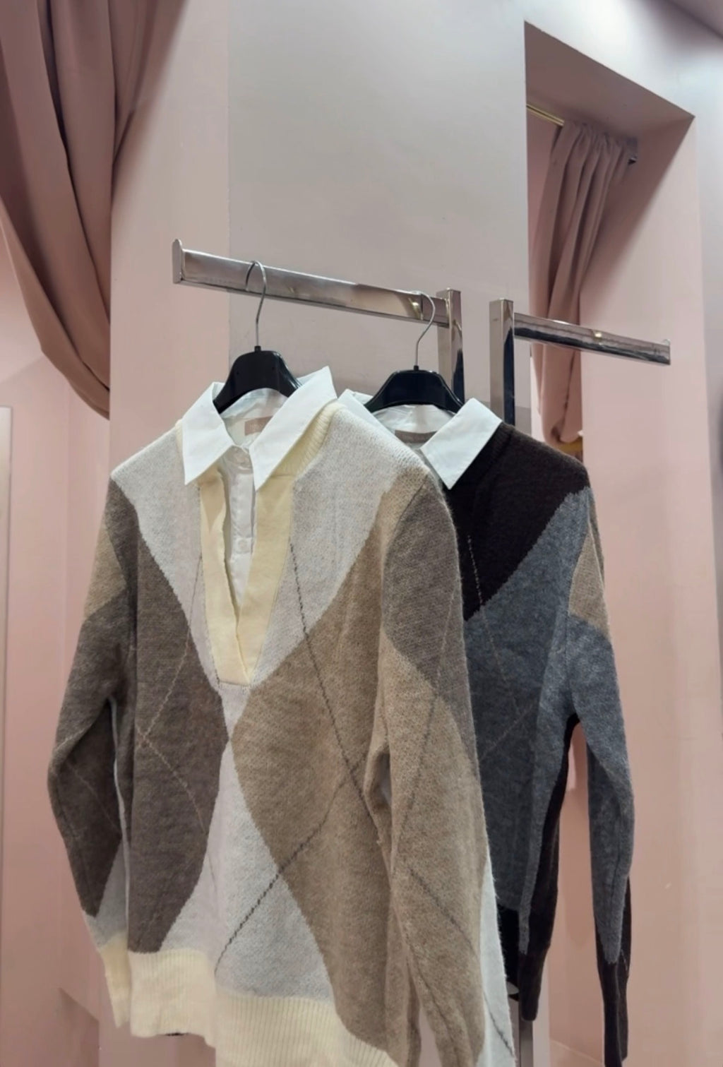 Maglione rombi 2 colori