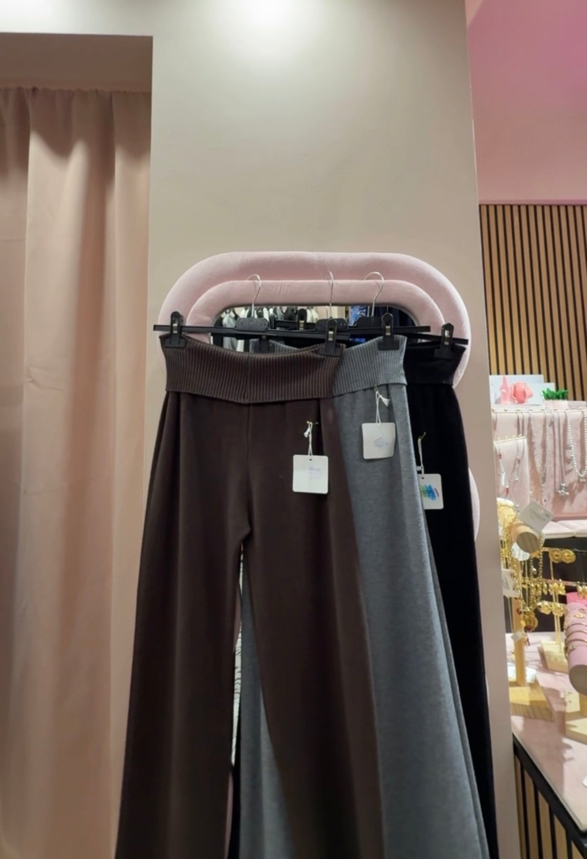 Panta in maglia con risvolto 3 colori