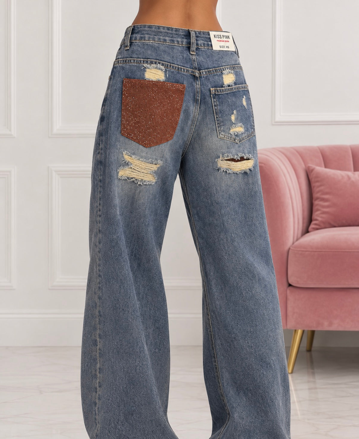 Jeans tasca marrone