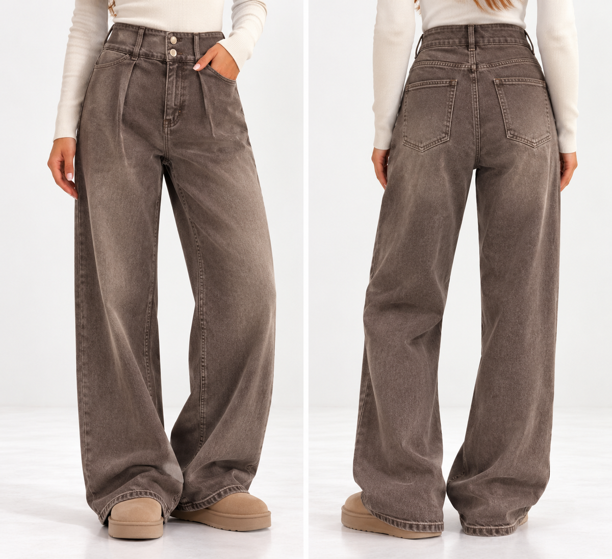 Jeans baggy marroni