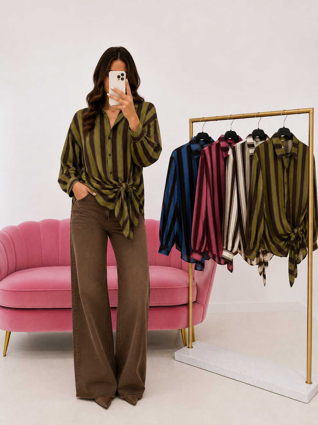 Camicia a righe con Lurex