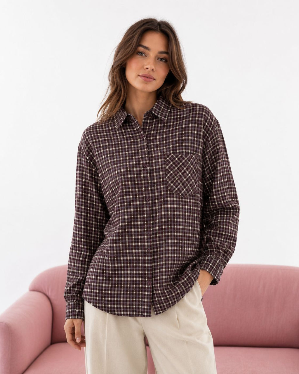 Camicia scozzese oversize