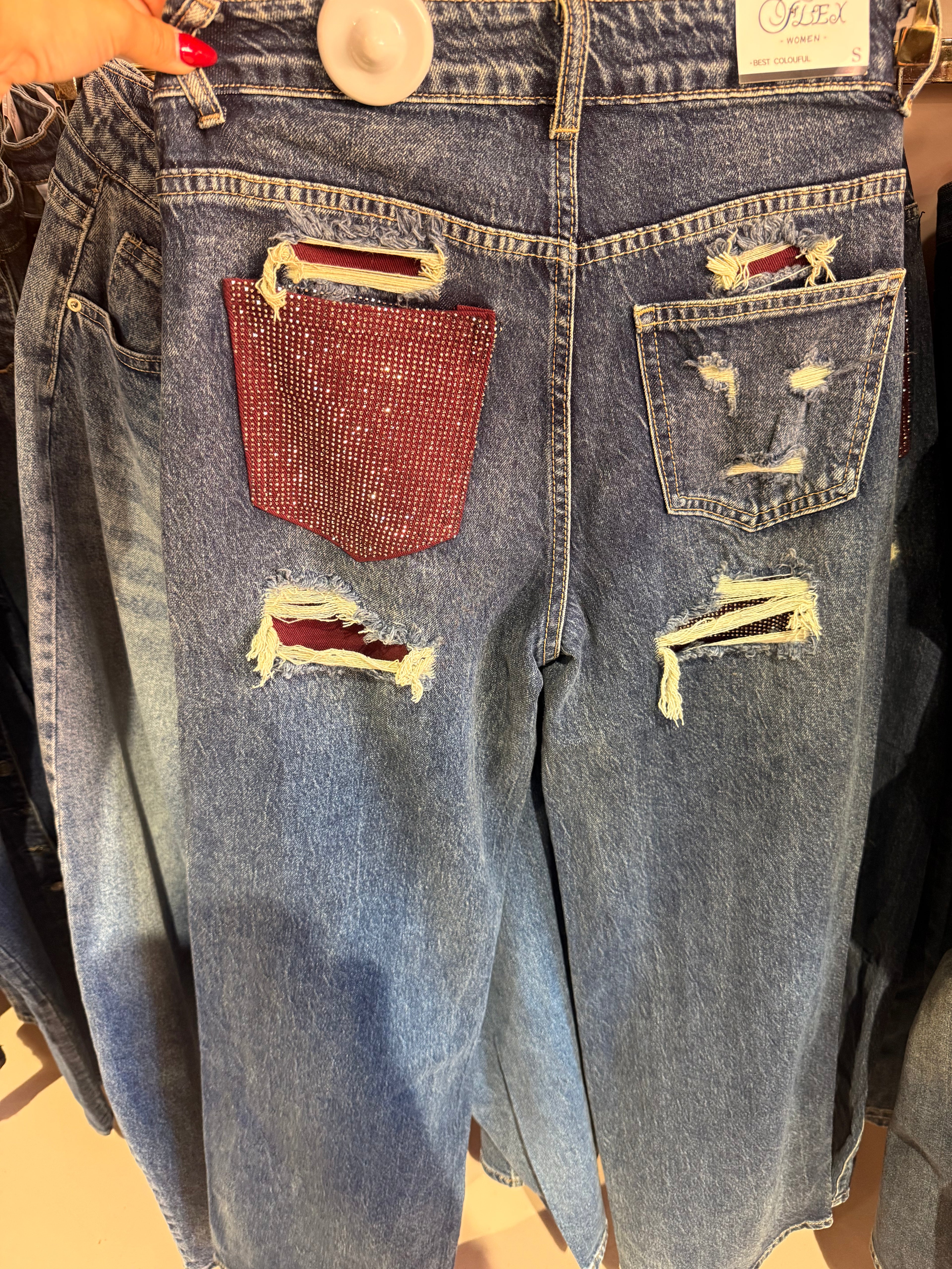 Jeans tasca bordeaux