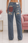 Jeans tasca bordeaux